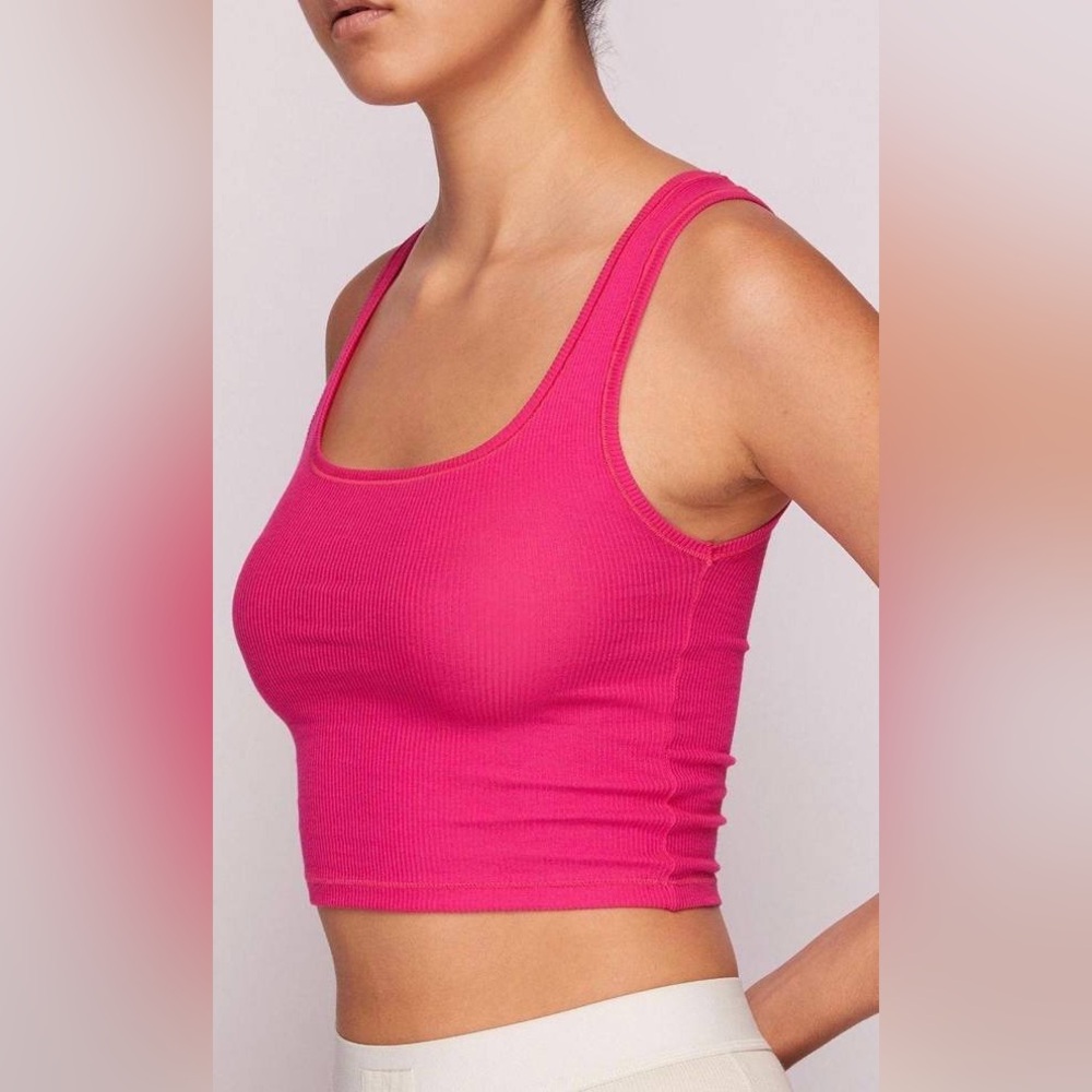 SKIMS Cotton Rib Tank | Bright Pink | Size M - Picture 1 of 9